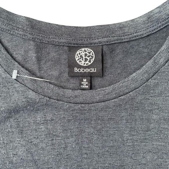 Bobeau Lightweight Twist Hem Top Gray Long Sleeve - Size Medium - Picture 3 of 9